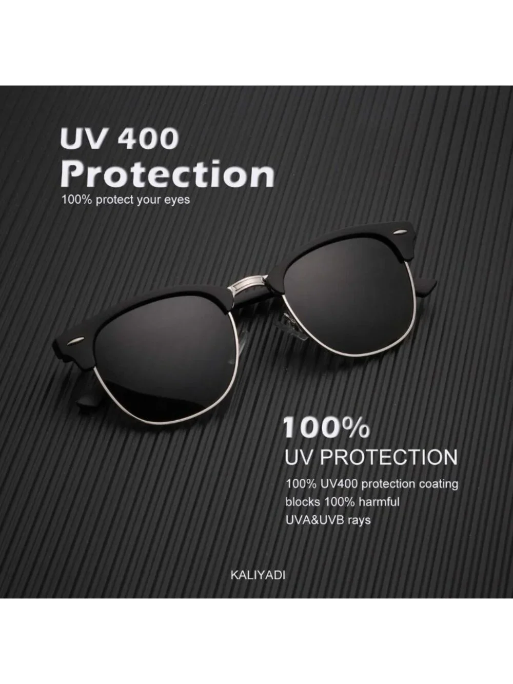 Polarized Semi-Rimless Sunglasses for Men & Women - UV Protection Driving